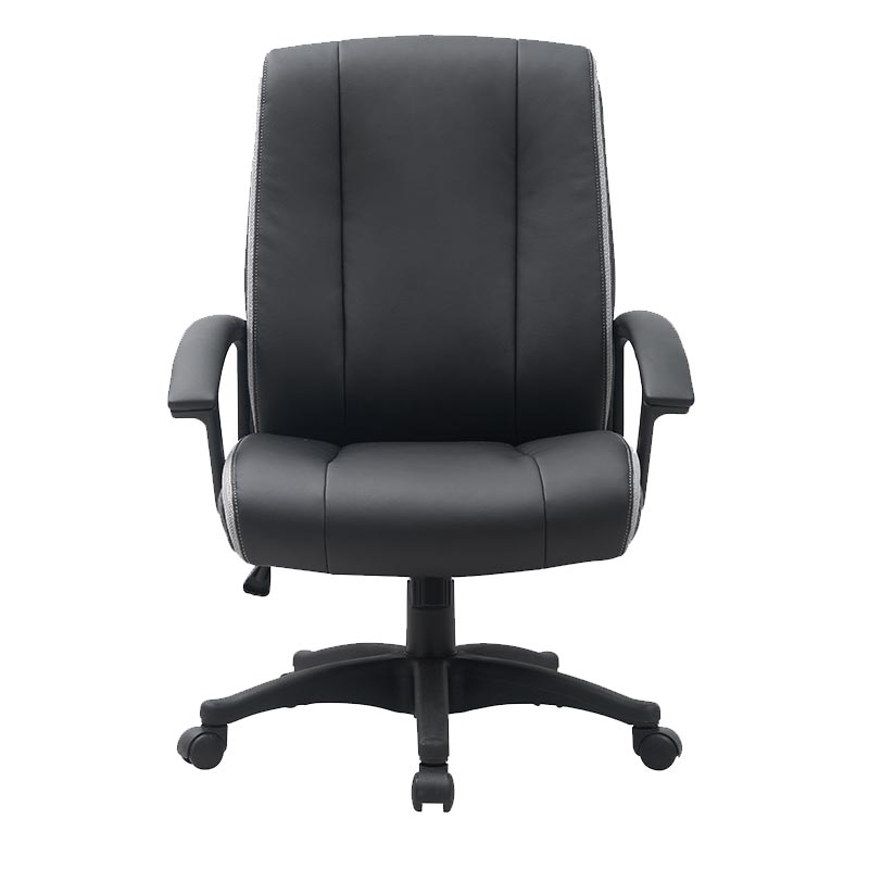 XL-3389 Chaise de bureau noire en PU à dossier moyen, 275 lb