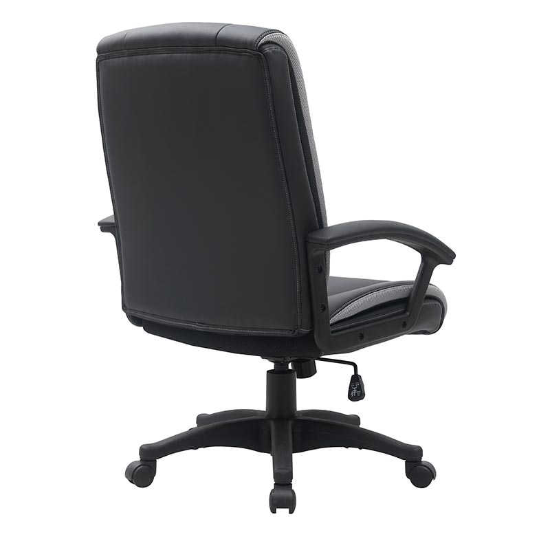 XL-3389 Chaise de bureau noire en PU à dossier moyen, 275 lb