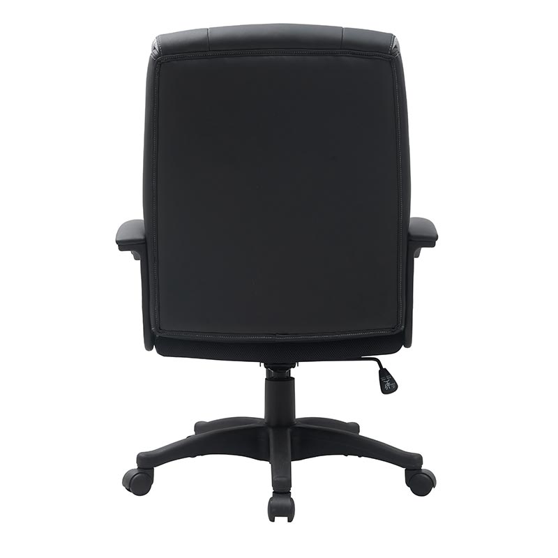 XL-3389 Chaise de bureau noire en PU à dossier moyen, 275 lb