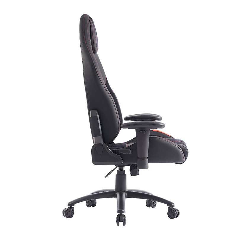 XL-1057 2D Accoudoir chaise de jeu ergonomique en cuir brossé noir